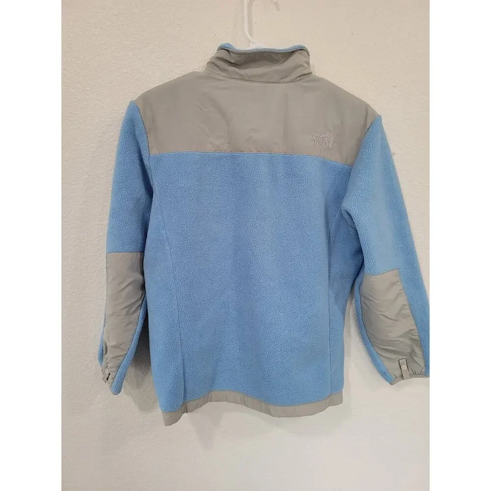 North‎ Face Girls Blue Gray Denali Full Zip Jacket size Large #2